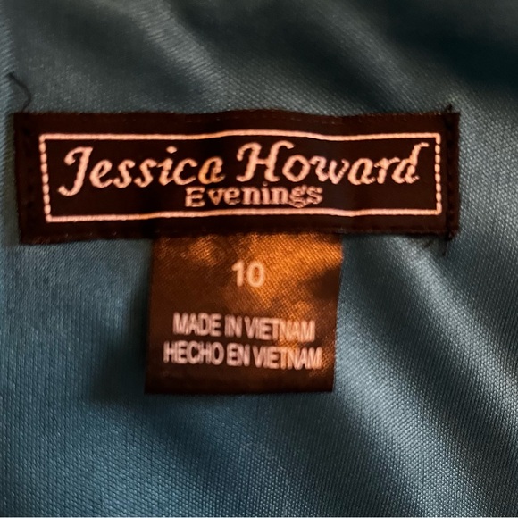 Jessica Howard Teal Jeweled One-Shoulder Dress - Picture 5 of 6